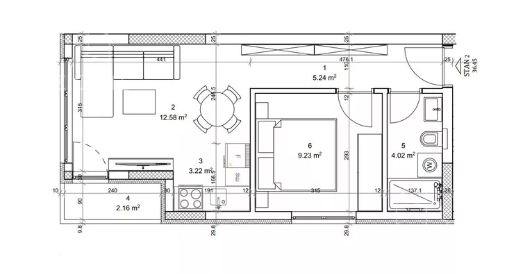 Jednoiposoban stan | 4zida