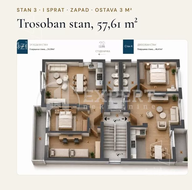 Trosoban stan | 4zida