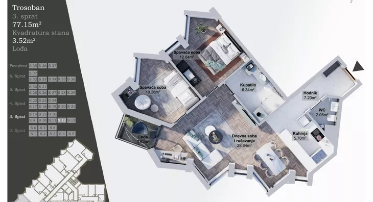 Trosoban stan | 4zida