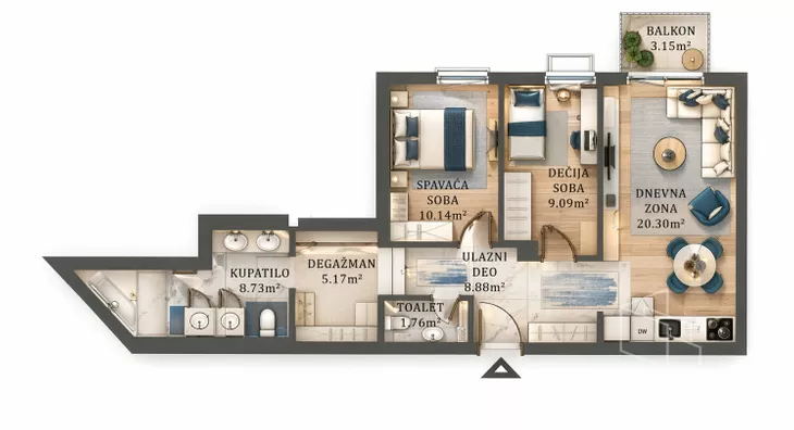 Trosoban stan | 4zida