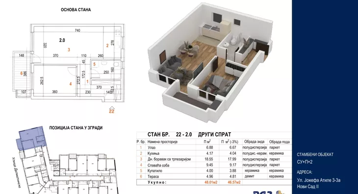 Jednoiposoban stan | 4zida