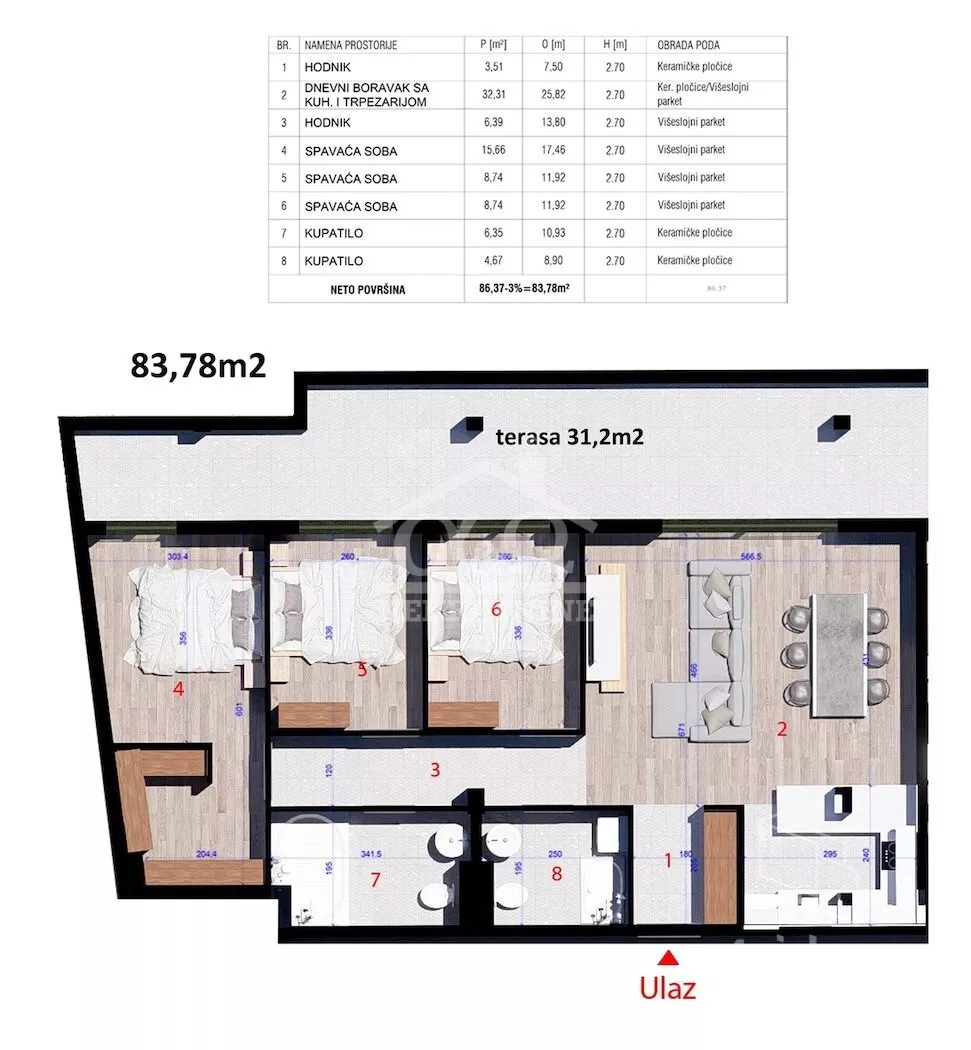 Jednoiposoban stan | 4zida