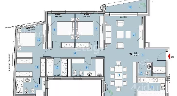 Petoiposoban stan | 4zida