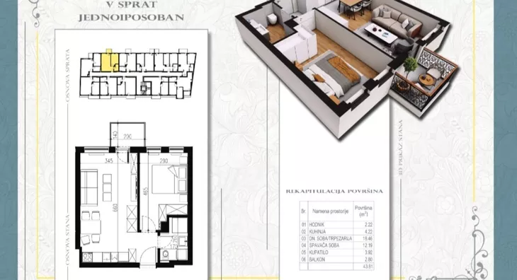 Jednoiposoban stan | 4zida