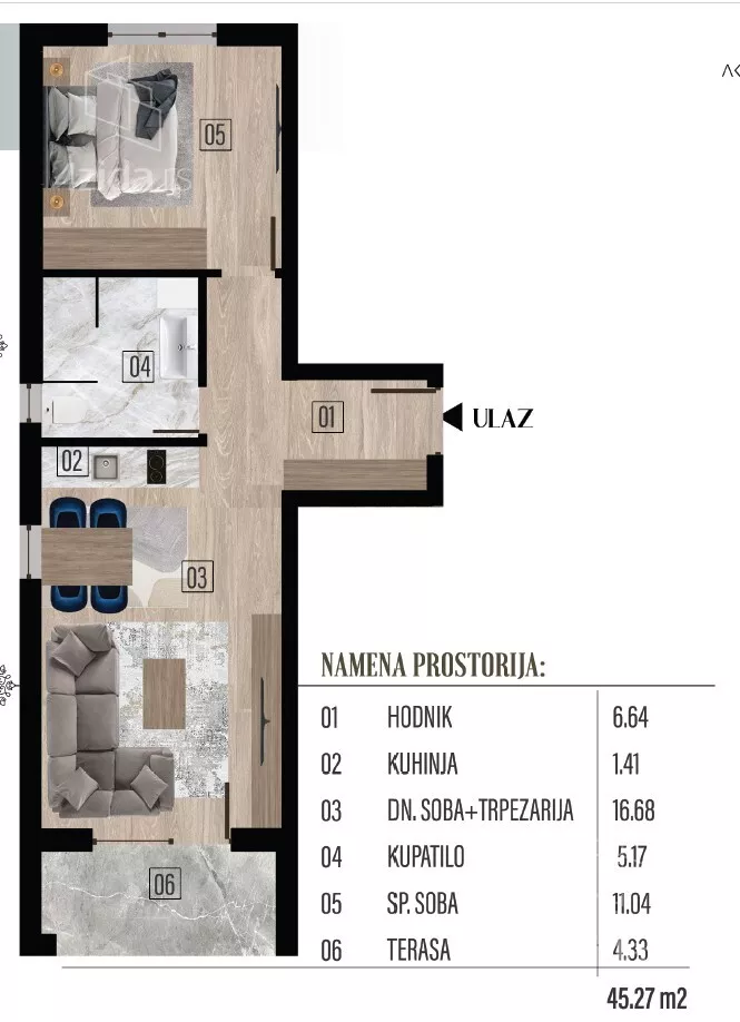 Jednosoban stan | 4zida