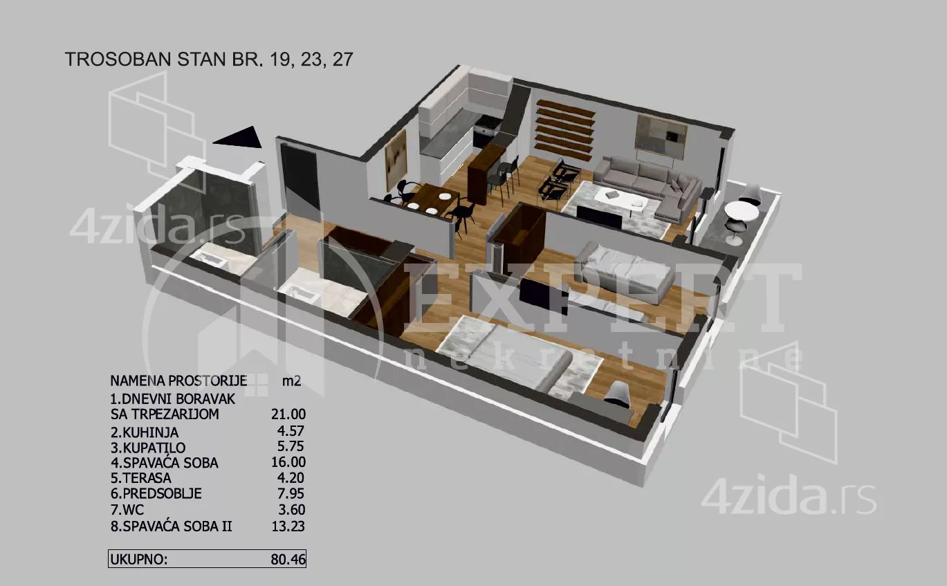 Trosoban stan | 4zida