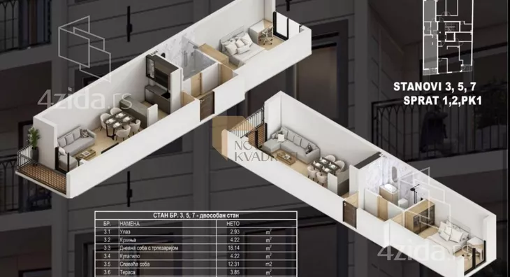 Dvosoban stan | 4zida