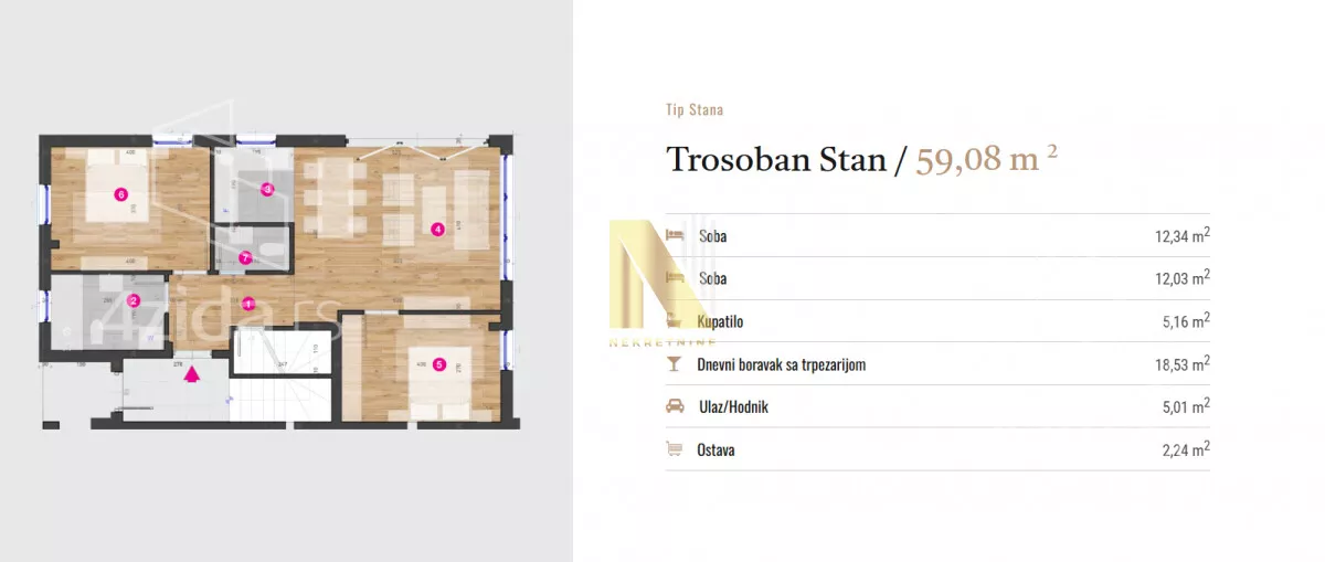 Trosoban stan | 4zida