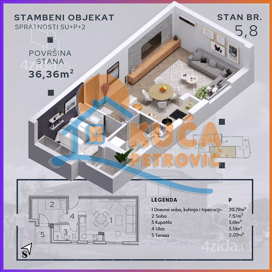 Jednoiposoban stan | 4zida