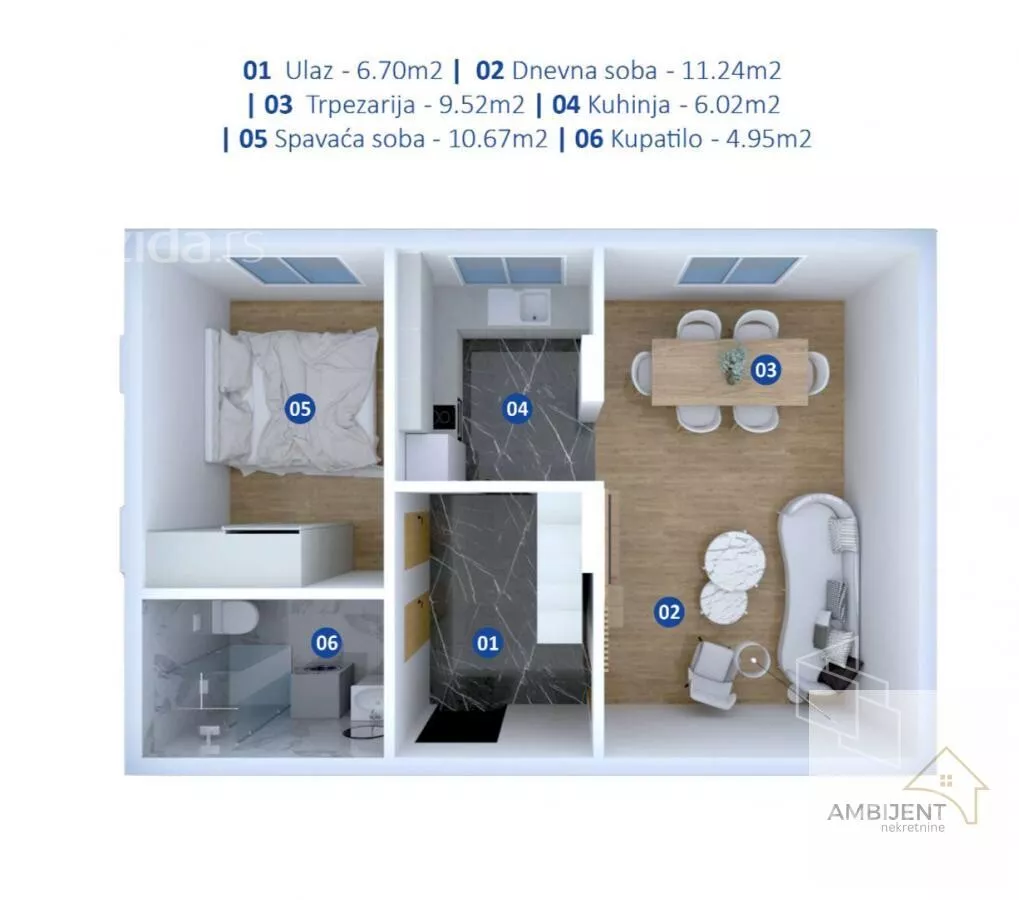 Jednoiposoban stan | 4zida