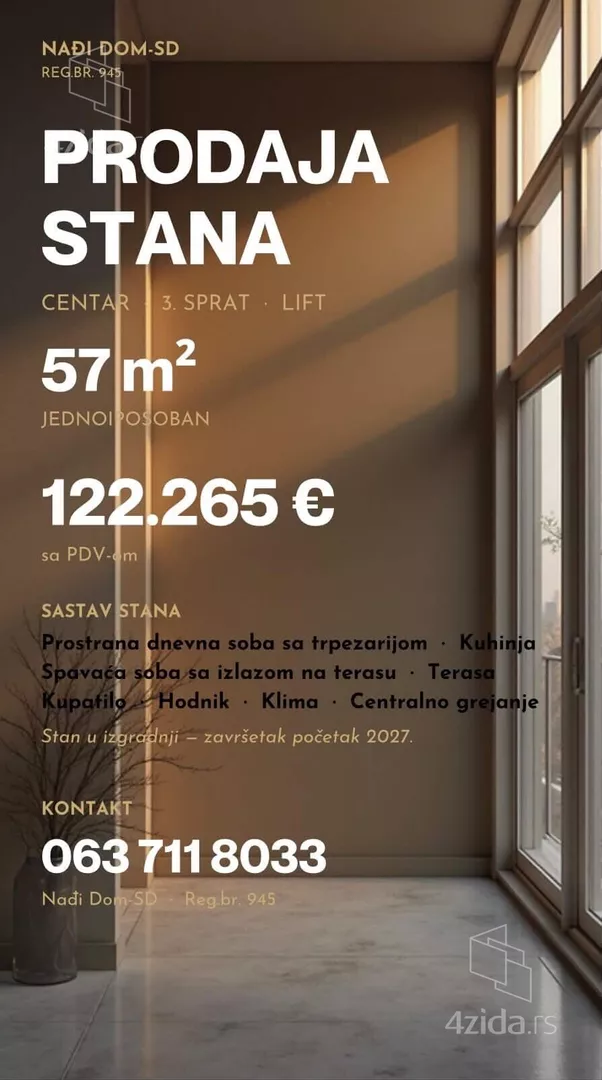 Jednoiposoban stan | 4zida