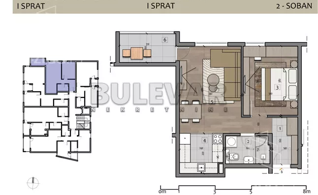 Jednoiposoban stan | 4zida