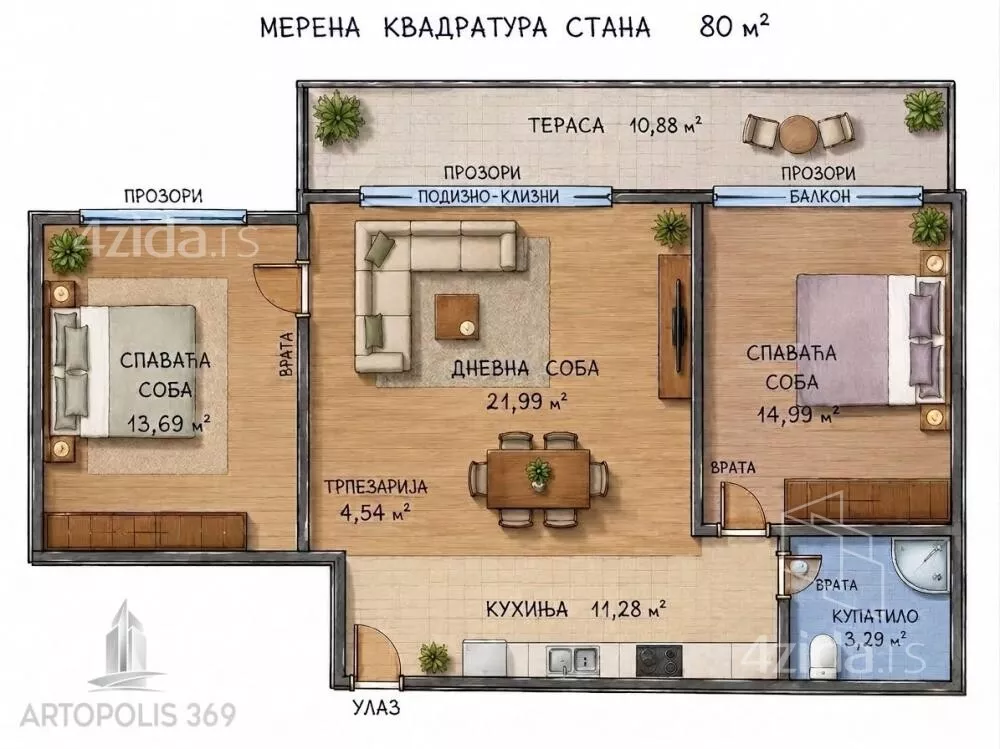 Trosoban stan | 4zida