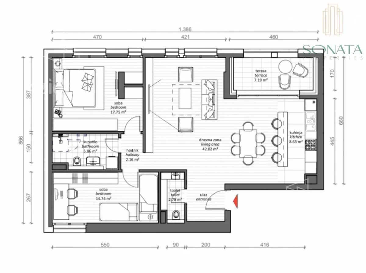 Trosoban stan | 4zida