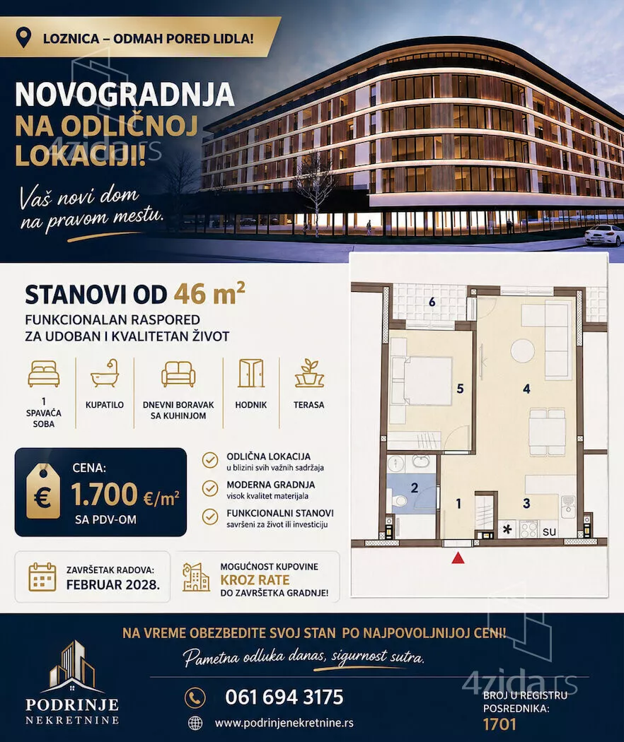 Jednosoban stan | 4zida