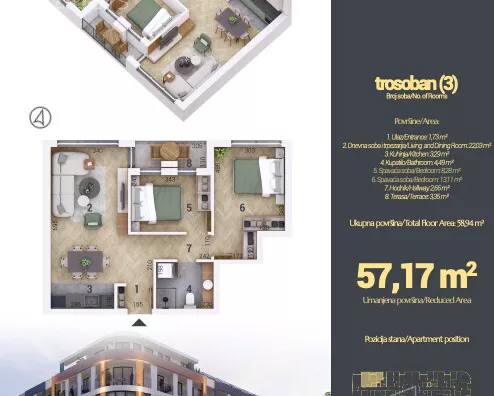 Trosoban stan | 4zida