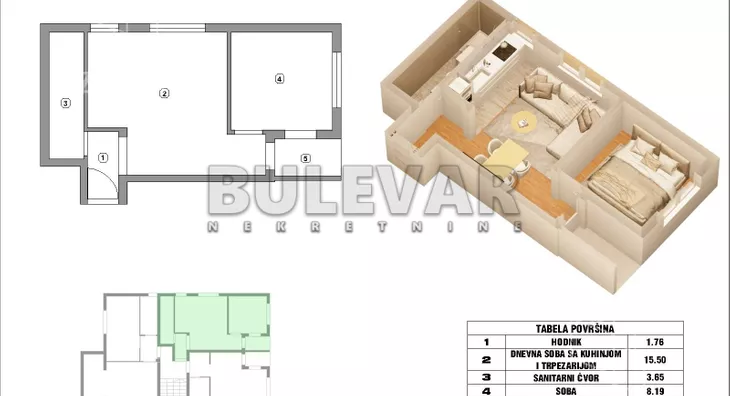 Jednoiposoban stan | 4zida
