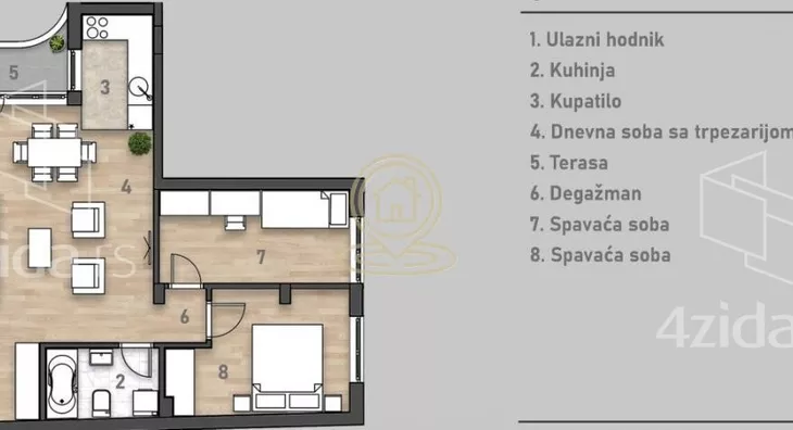 Trosoban stan | 4zida