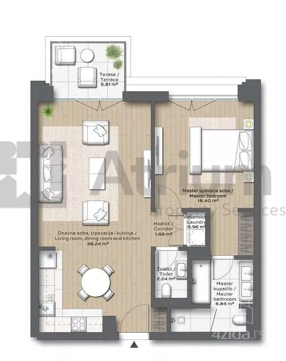 Dvosoban stan | 4zida