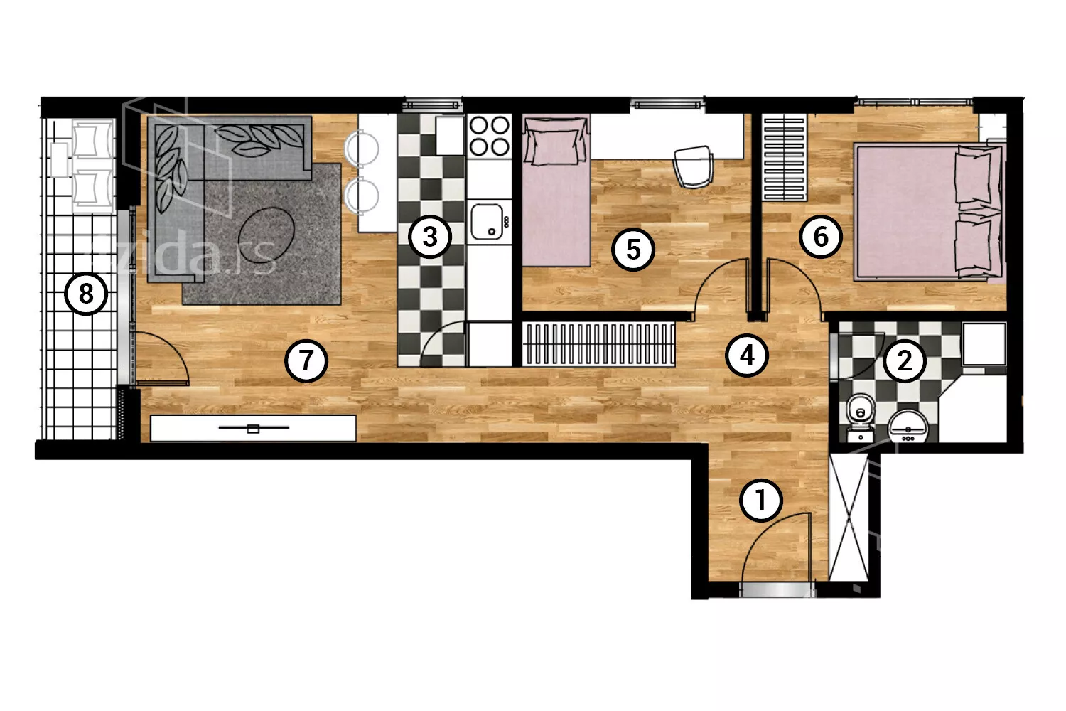 Trosoban stan | 4zida