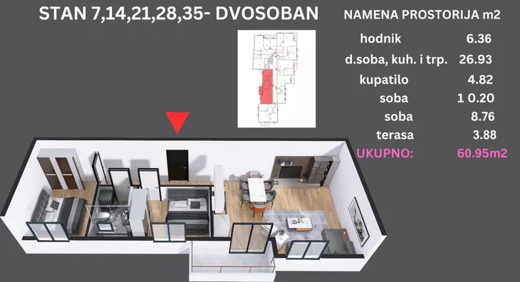 Dvosoban stan | 4zida