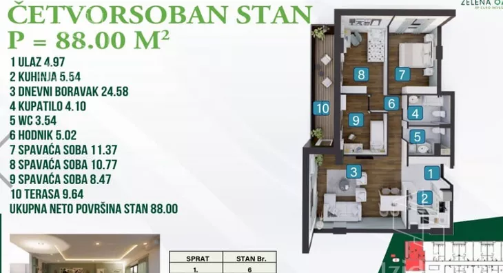 Troiposoban stan | 4zida