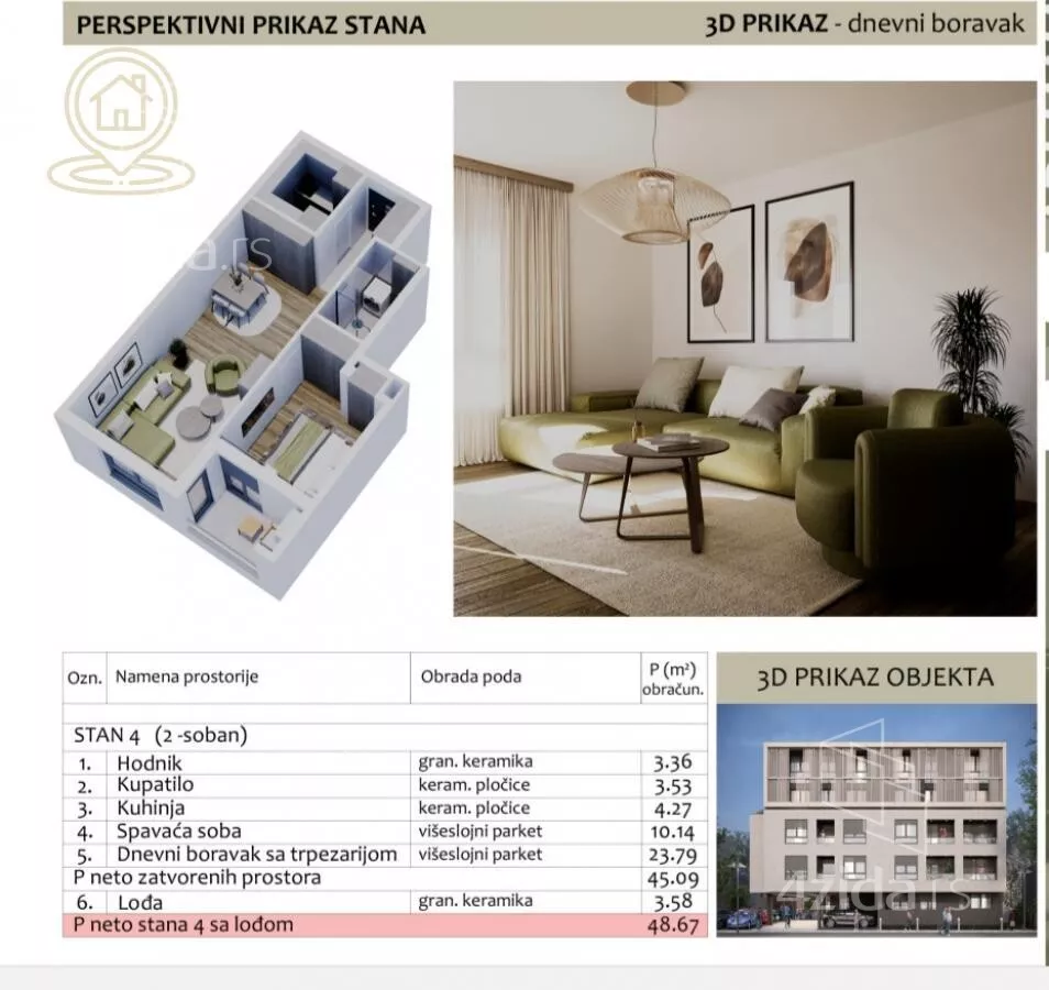 Dvosoban stan | 4zida