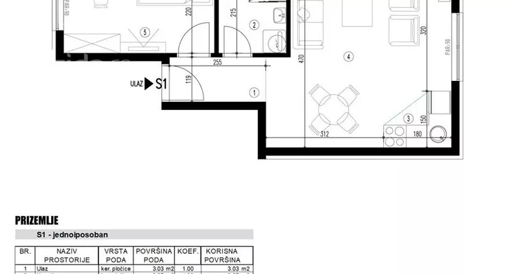 Jednoiposoban stan | 4zida