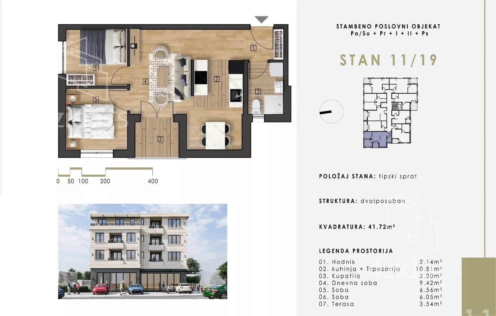 Jednoiposoban stan | 4zida