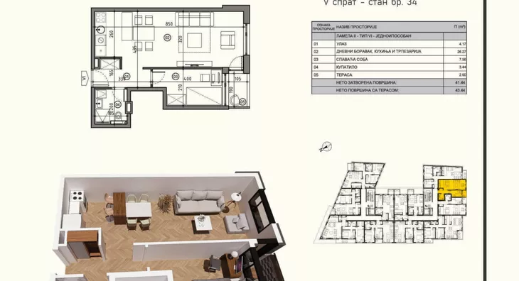 Jednoiposoban stan | 4zida