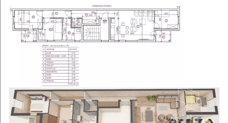 Troiposoban stan | 4zida