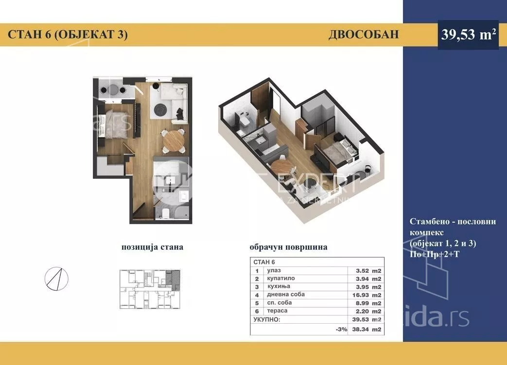 Jednoiposoban stan | 4zida