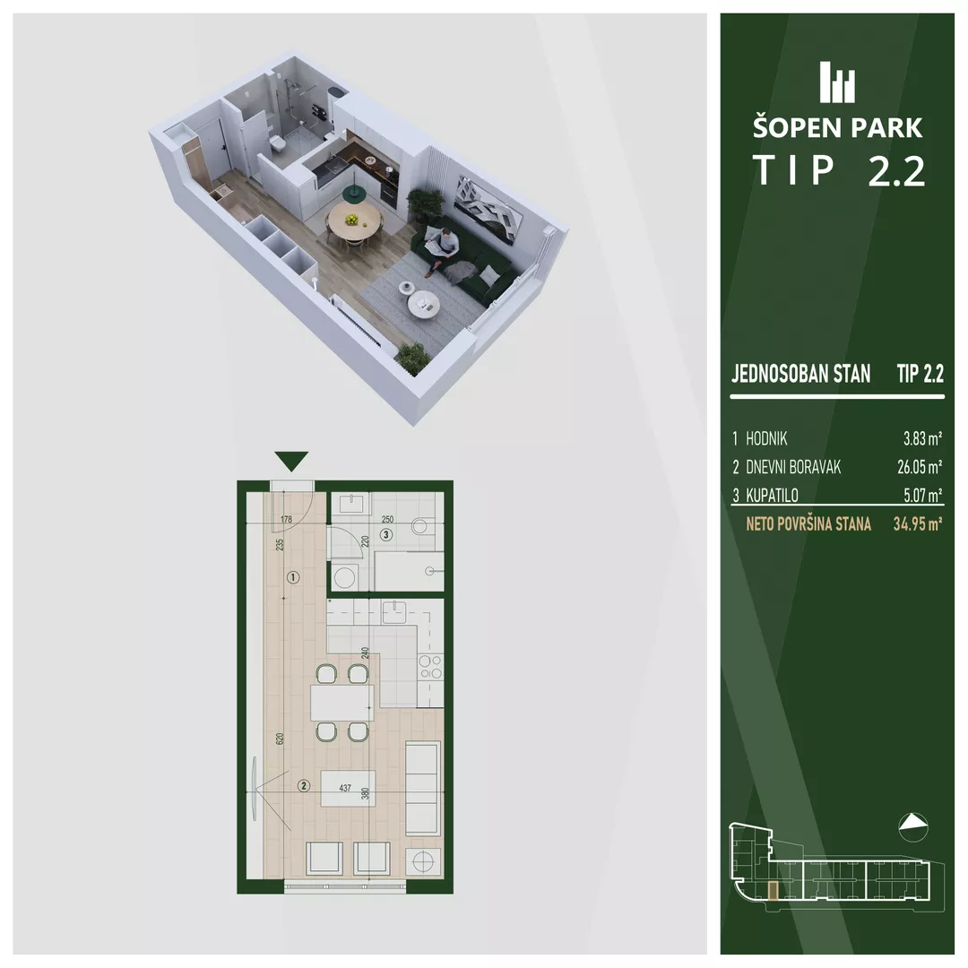 Jednosoban stan | 4zida