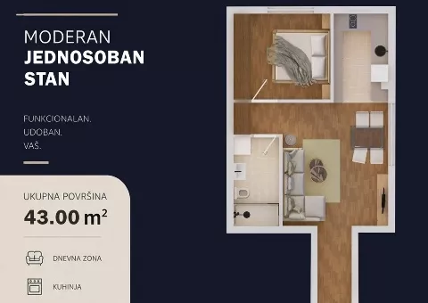 Jednosoban stan | 4zida