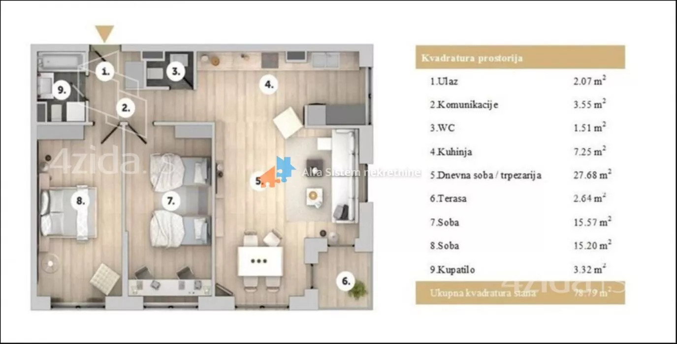 Trosoban stan | 4zida