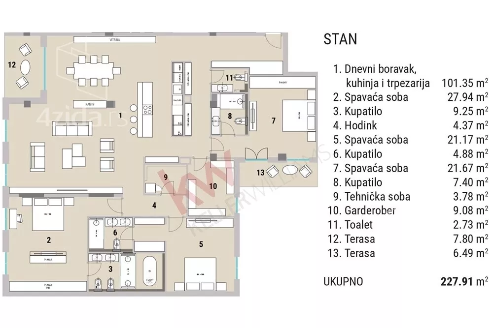 Petosoban stan | 4zida