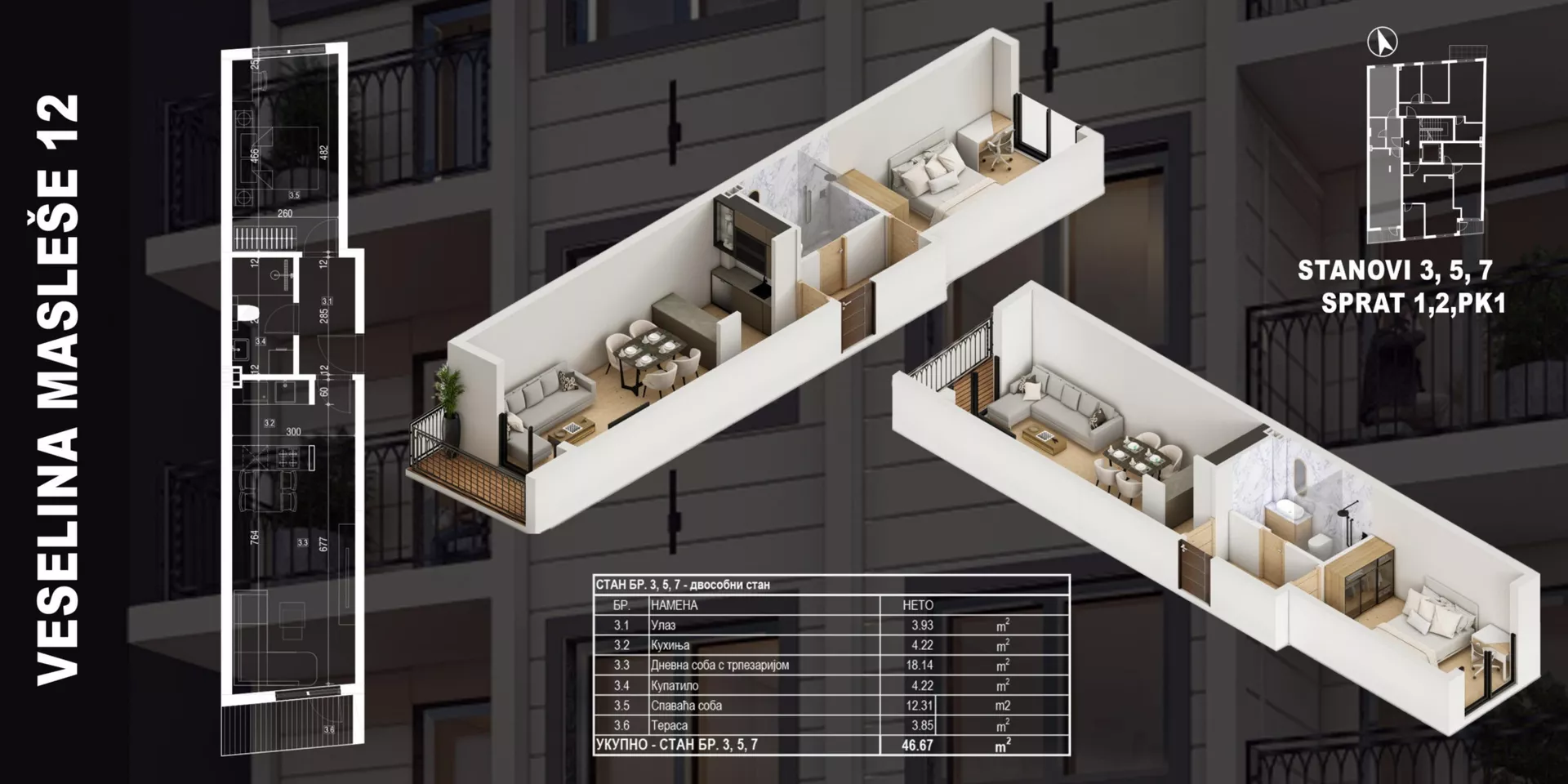 Jednoiposoban stan | 4zida