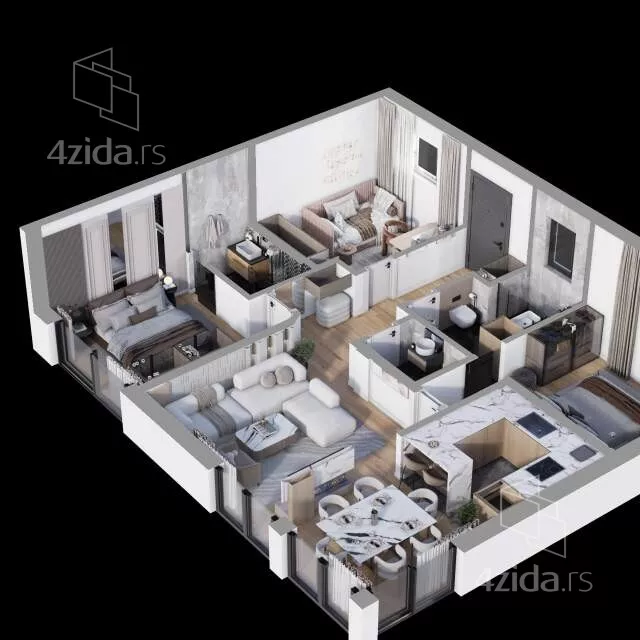 Četvoroiposoban stan | 4zida
