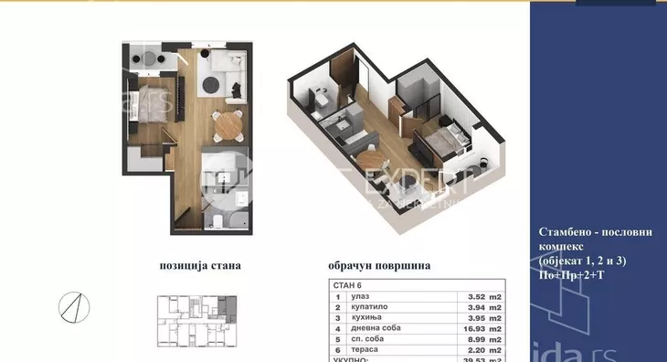 Jednoiposoban stan | 4zida