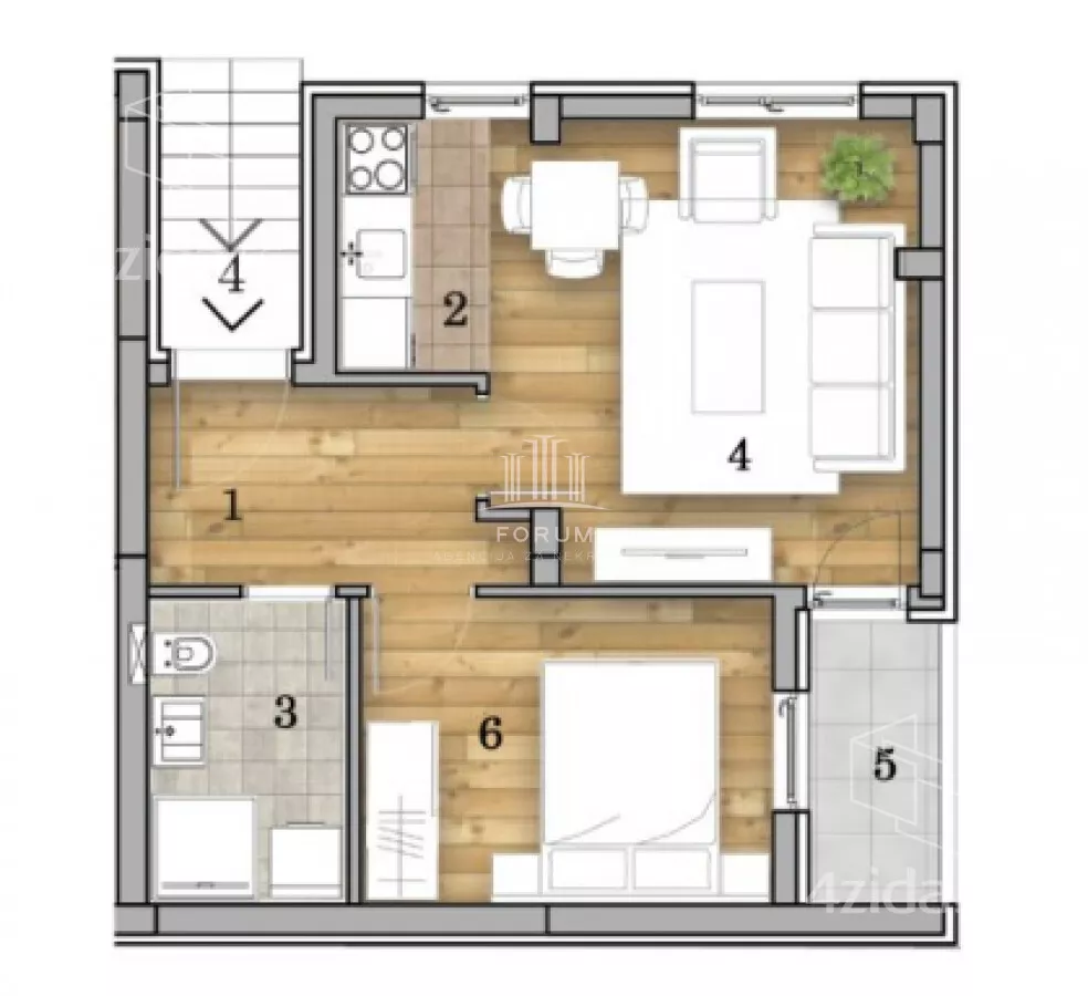 Dvosoban stan | 4zida