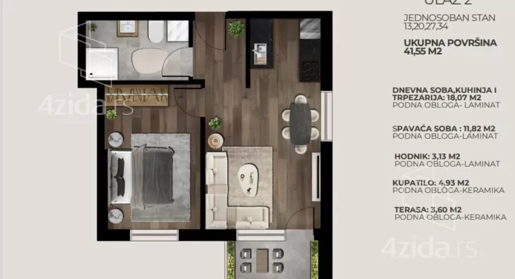 Jednoiposoban stan | 4zida