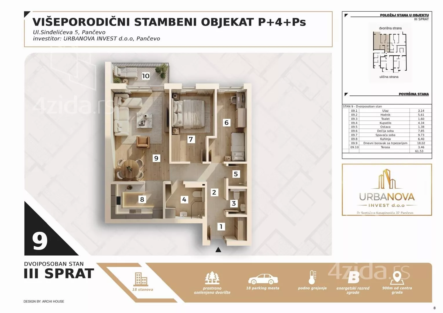 Trosoban stan | 4zida