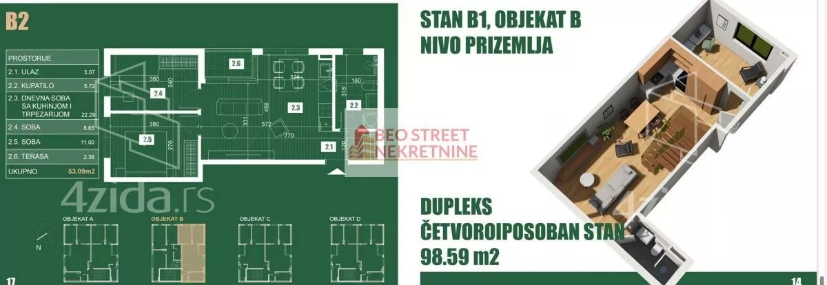 Dvosoban stan | 4zida