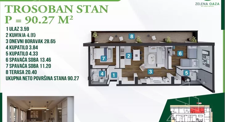 Trosoban stan | 4zida