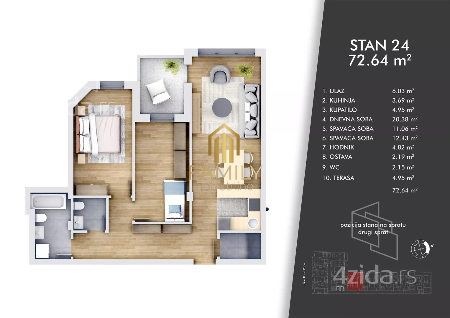 Trosoban stan | 4zida
