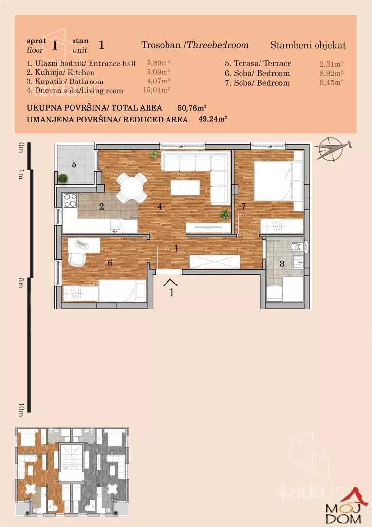 Trosoban stan | 4zida