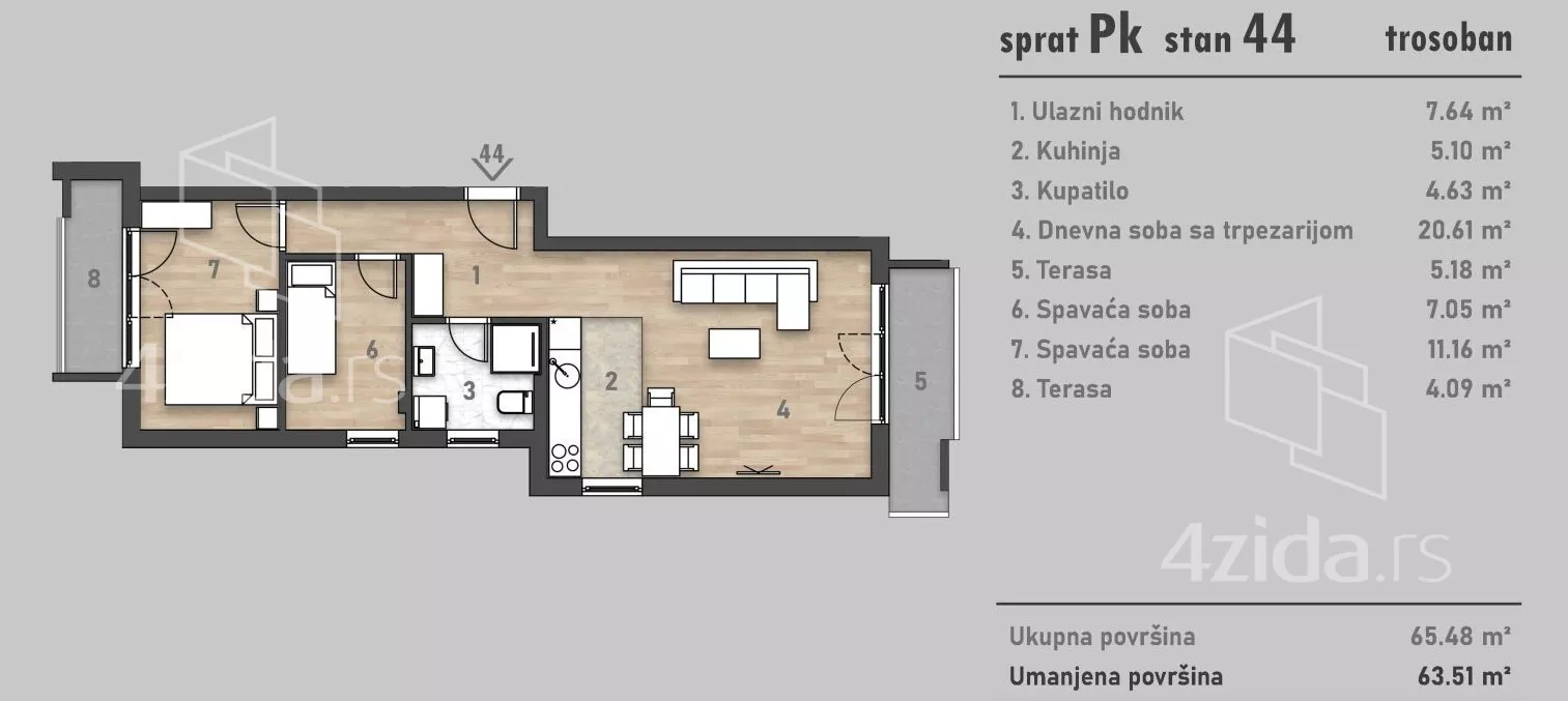 Trosoban stan | 4zida