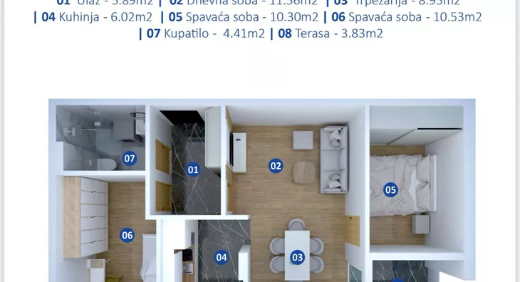 Trosoban stan | 4zida