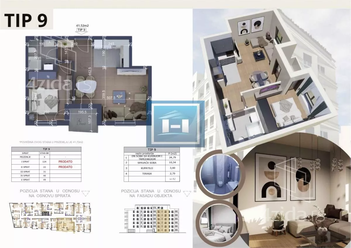 Jednoiposoban stan | 4zida