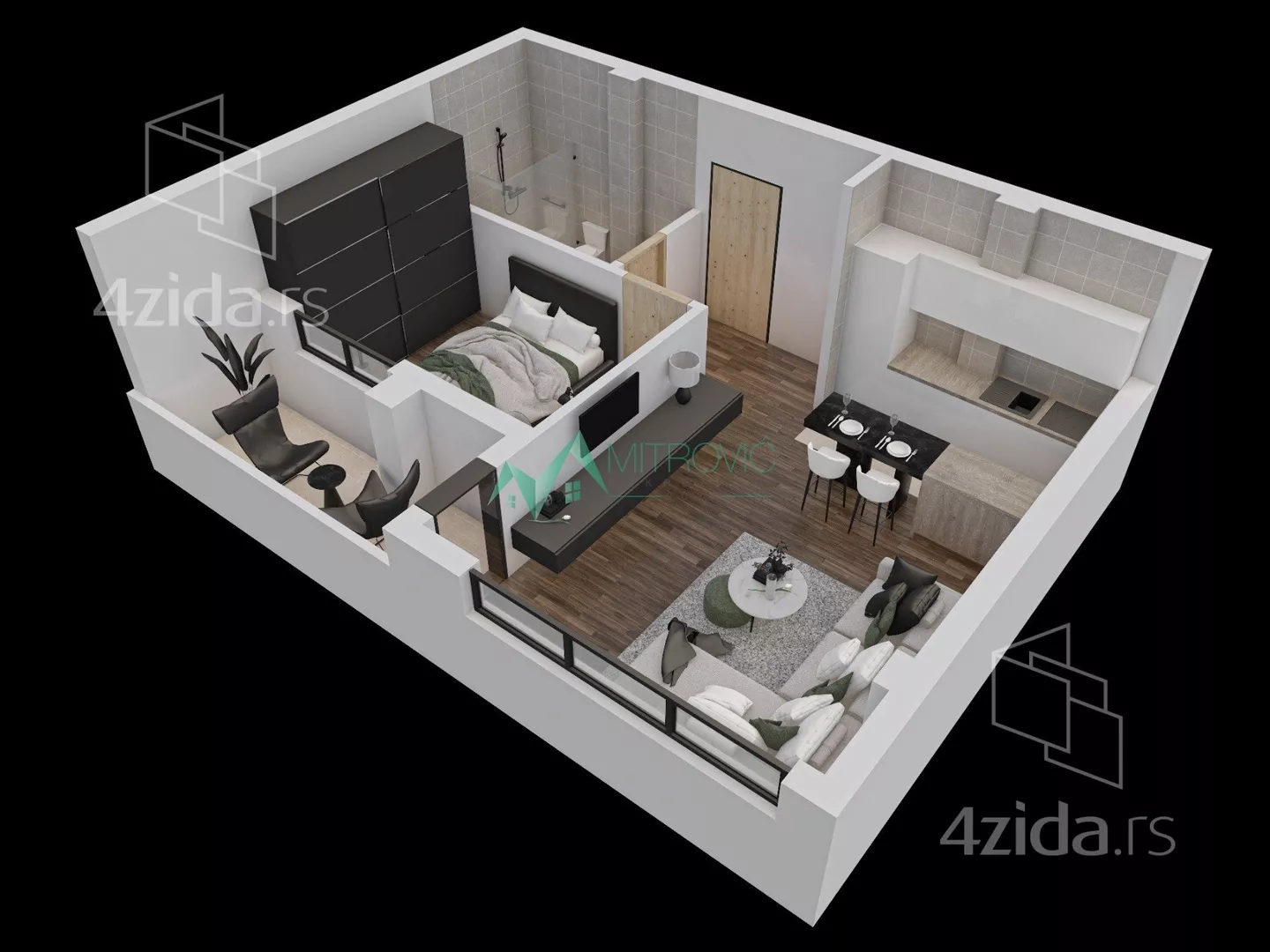 Jednoiposoban stan | 4zida